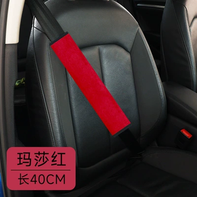 Seat belt shoulder pad: safety belt protectors, summer velvet - martha-red-40cm-single-pack-recommended-for-use-in-carssuvs
