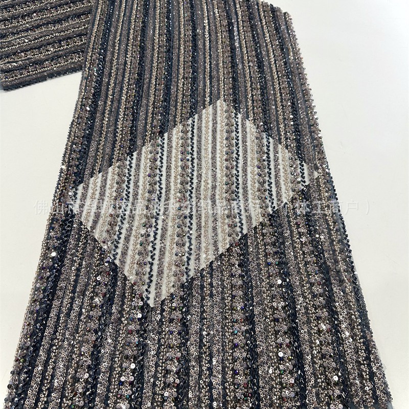 industria pesada alta serie multicolor tubo de perlas verticales tela bordada vestido de boda caja de vestido vestido vestido vestido tela de sequilla