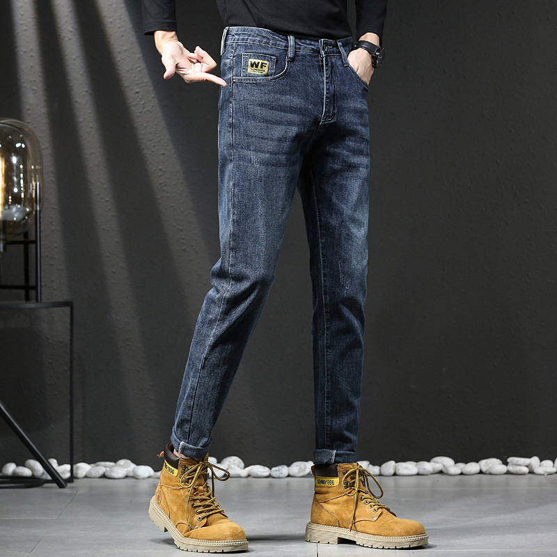 Pantalones vaqueros al por mayor transfronterizos pantalones ajustados hombres marca de moda impresión tridimensional pantalones de hombre Pantalones casuales elásticos suaves hombres