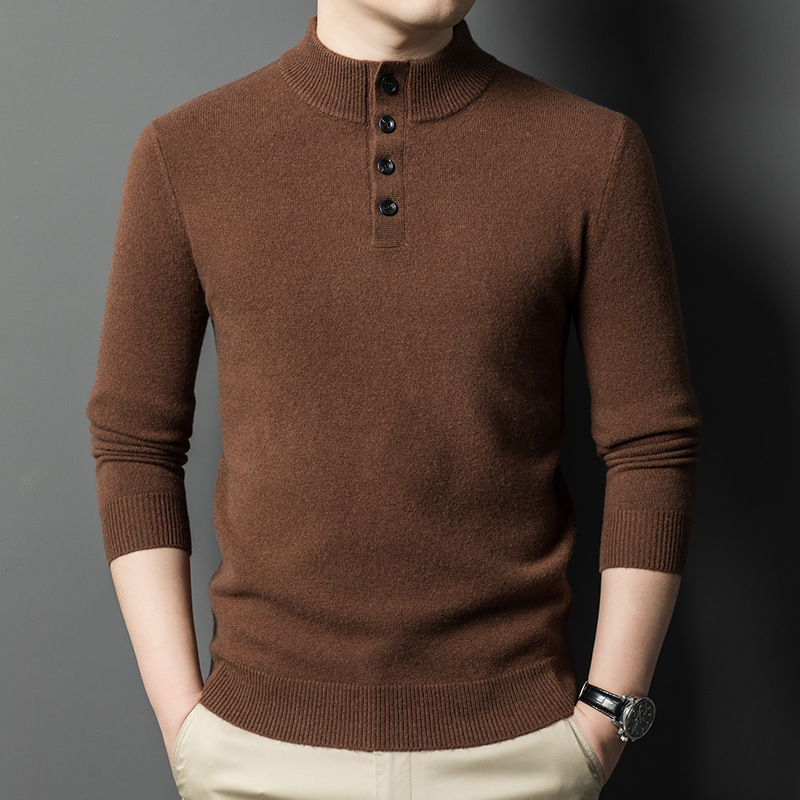 Men's demi-season woolen universal knitted fashionable warm base…
