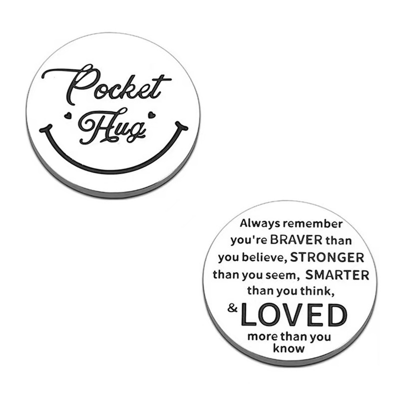 New Amazon New Decision Coin, Pocket Hugs Inspirational Gift, Double-Sided Engraving Commemorative Coin