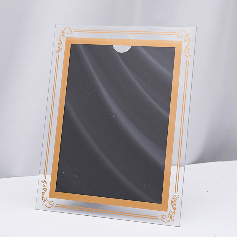 Marco de fotos de cristal transparente - Para fotos de bebés (cumplimiento de un mes) y recién nacidos, marco hueco de cristal, decoración de escritorio para fotos de boda