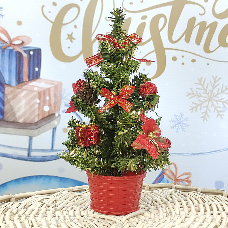 Transfronterizos nueva decoración de Navidad mini escritorio pequeño árbol de Navidad pequeño conjunto de decoraciones de pvc diseño de escena