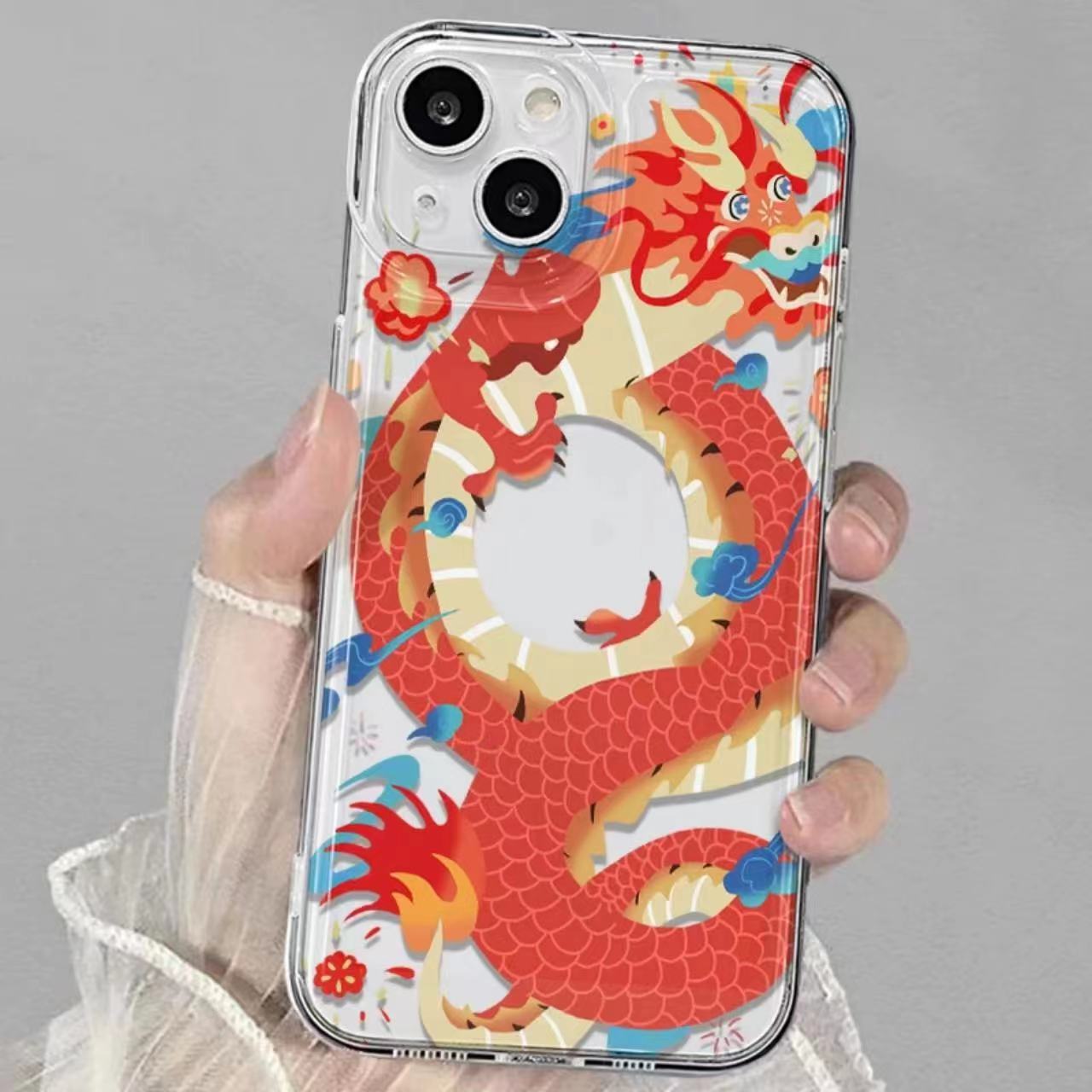 The Year of the Loong Feilong Apple 15/14PROMAX 1315PRO/12/11 Phone Case XS/XR/8P All inclusive_voghion.com