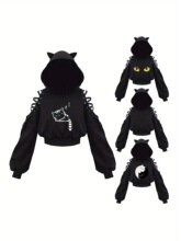 X 49513 Cat Ear Cosplay Crop Top è������ �羳��Ӧ����