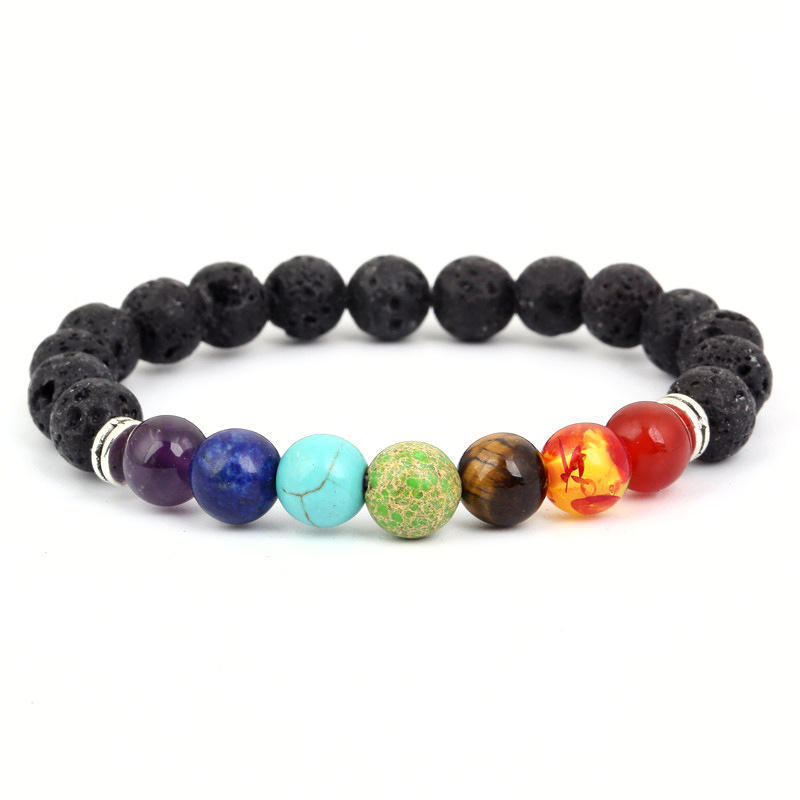 Cross-border bestseller colorful natural stone beaded bracelet, stone yoga bracelet, sports wristband, elastic bracelet for women Cross-border bestseller colorful natural stone beaded bracelet, stone yoga bracelet, sports wristband, elastic bracelet for women