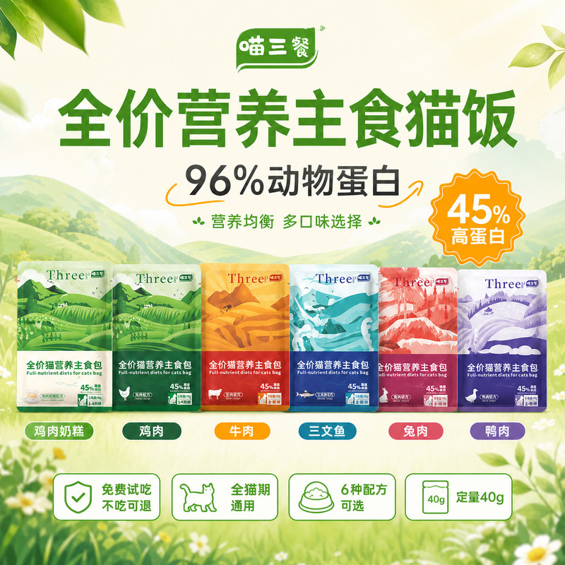 Meow Three Meals Main Food Cat Food Wet Food Pack Pet Fresh Pack All Stages Cat Food Pet Store Cat Food Wholesale Meow Three Meals Main Food Cat Food Wet Food Pack Pet Fresh Pack All Stages Cat Food Pet Store Cat Food Wholesale