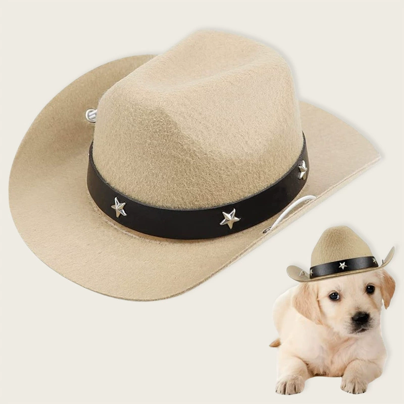 Ковбойская шляпа для питомца, косплей, популярные аксессуары для животных Amazon, ковбойская шляпа для кошки в стиле вестерн, соломенная шляпа