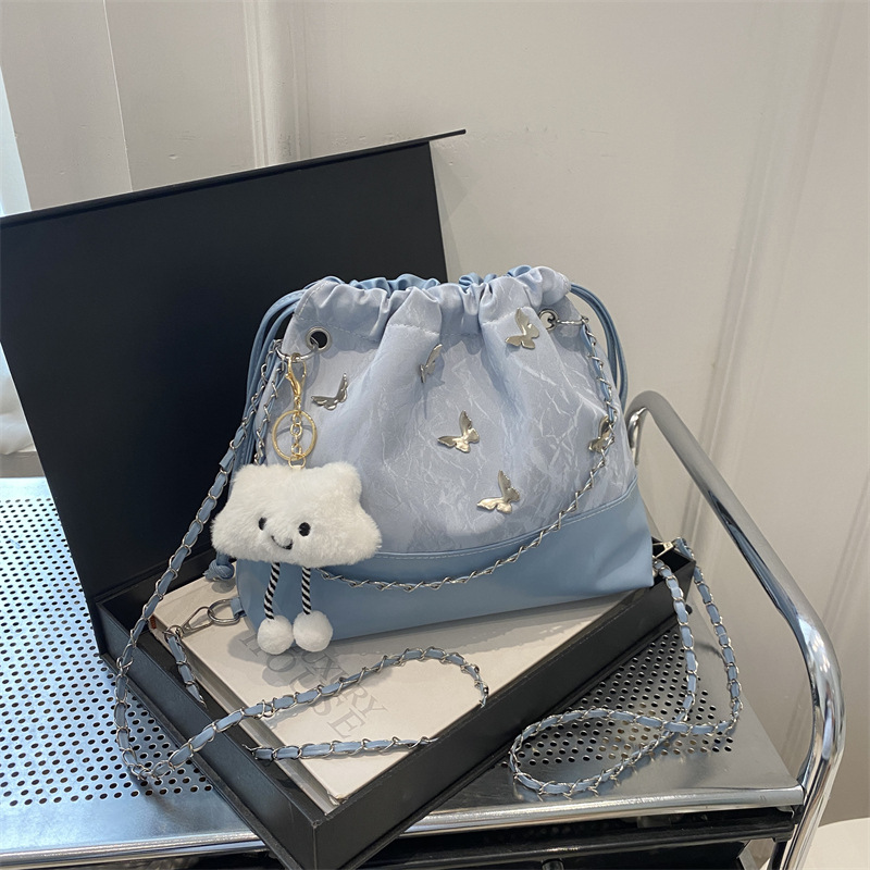 Bolso plateado para mujeres 2024 nueva moda bolso de hombro de alta calidad bolso de cadena bolso de verano mochila rojo