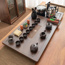 整套全自动功夫茶具套装家用实木茶盘组合四合一烧水壶