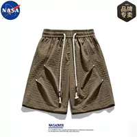 Брендовые шорты NASA из ледяного шелка, мужские летние свободные спортивные брюки большого размера, мужские повседневные пляжные брюки
