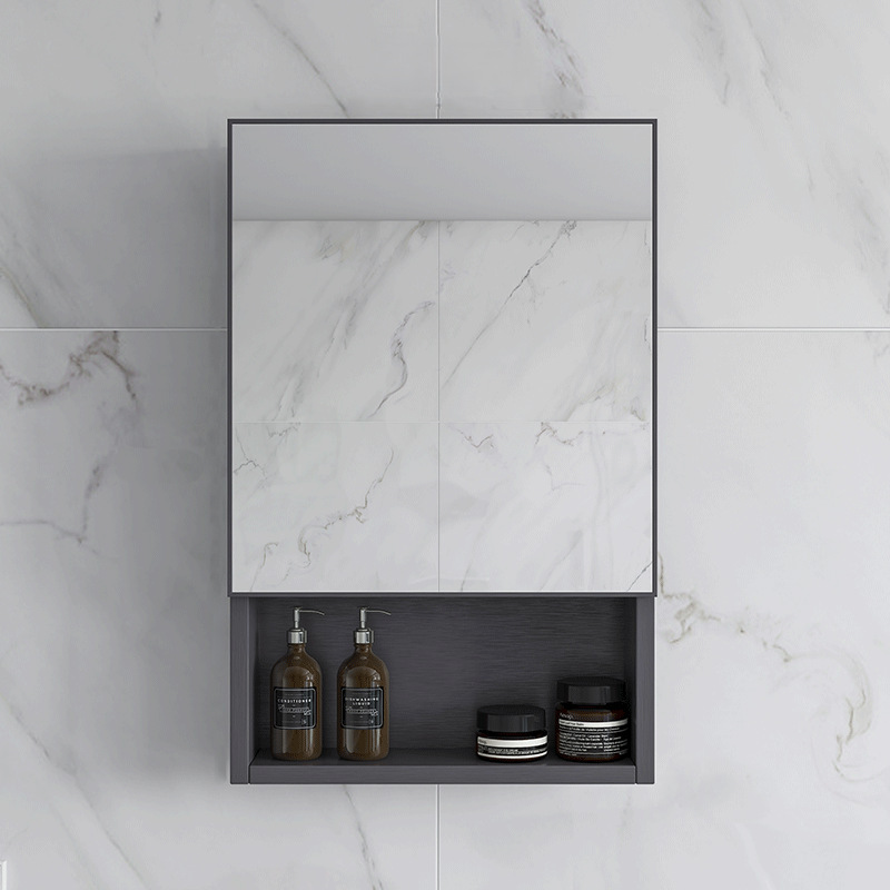 gabinete de espejo de baño almacenamiento inteligente caja de espejo de almacenamiento de desfogado maquillaje espejo de almacenamiento armario colgante tipo pared armario