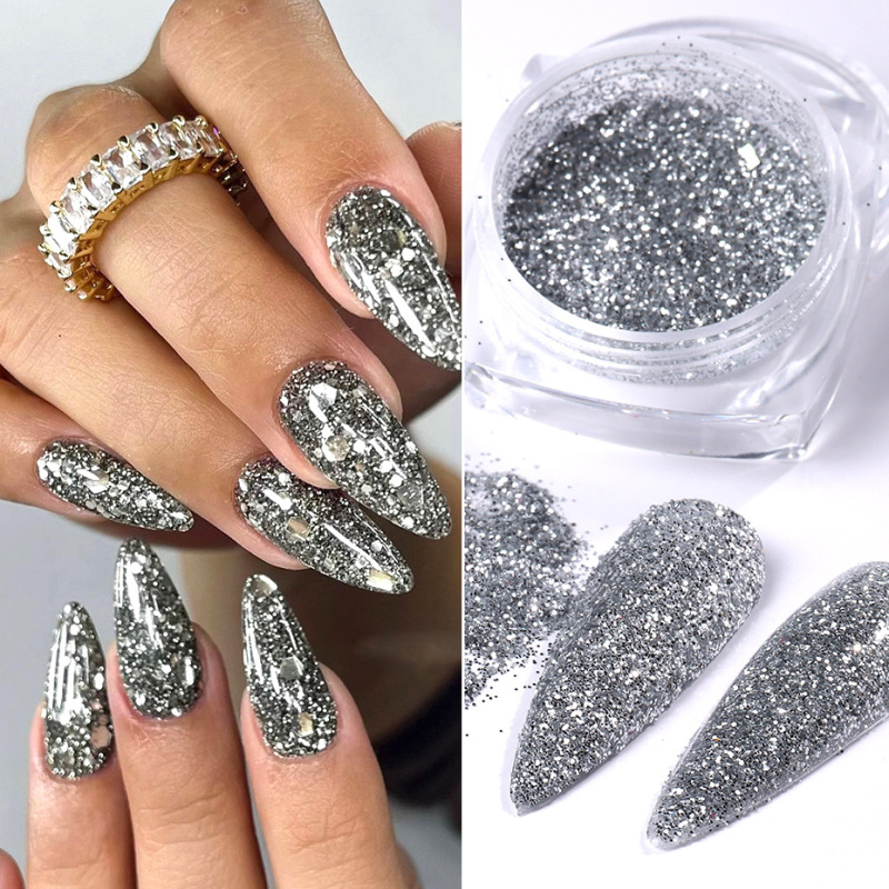 New nail glitter powder set wholesale Crystal wool starry diamond powder rhinestone fine glitter nail sequins jewelry New nail glitter powder set wholesale Crystal wool starry diamond powder rhinestone fine glitter nail sequins jewelry