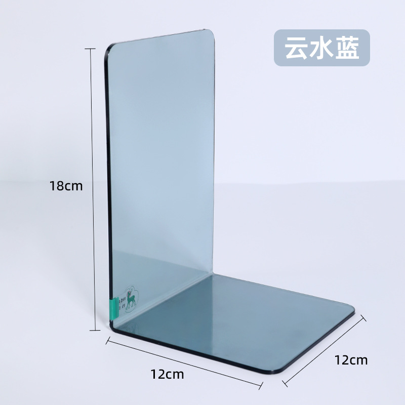 Soporte para libros de acrílico transparente en forma de L, organizador de almacenamiento de libros para estudiantes, separador de libros, soporte de escritorio