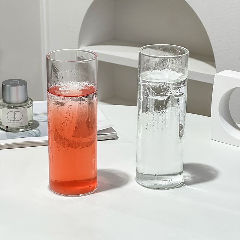 美式ins风杯子长筒高级感果汁玻璃杯家用高颜值牛奶早餐小众|undefined