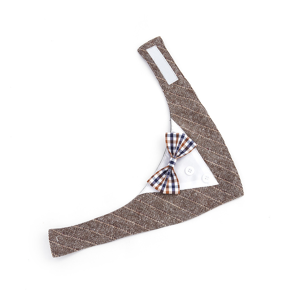 TANPOPO transfronterizo nuevo estilo británico trajes de boda mascotas toallas de saliva velcro toallas bufandas