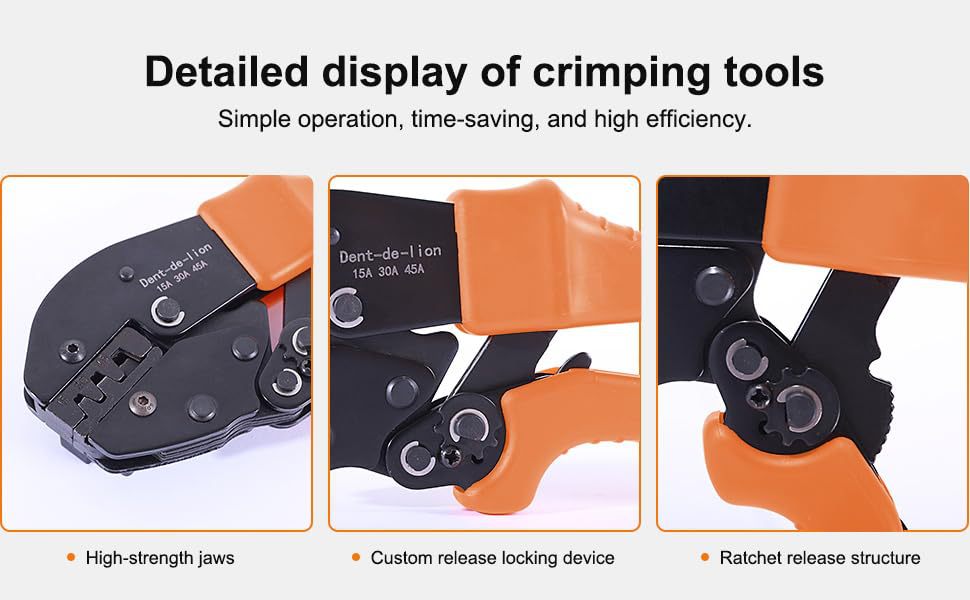Manuelle Crimpzange mit Ratsche für 15 A 30 A 45 A Anschlüsse