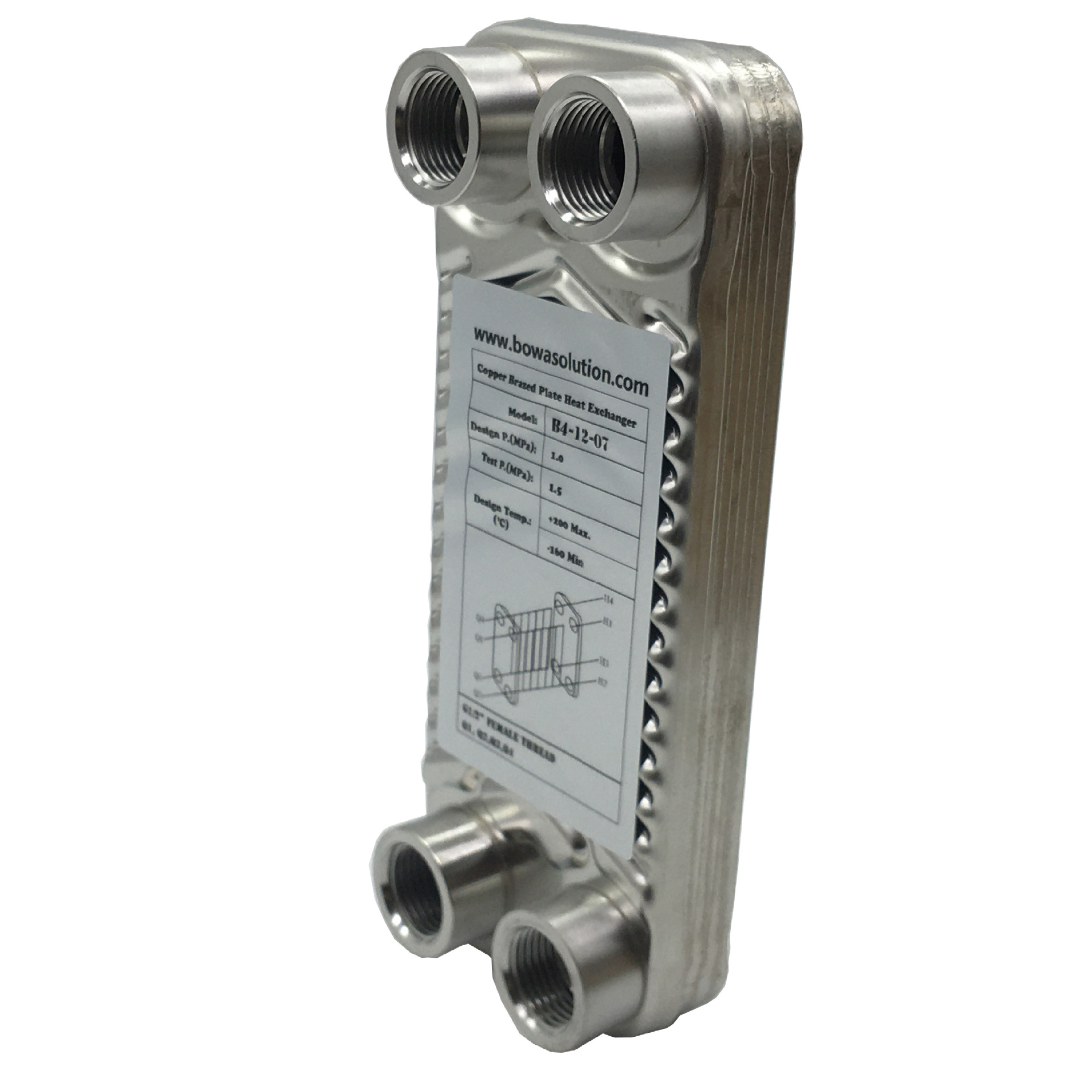 小容量镍钎焊板式不锈钢换热器具有热效率高、耐用和耐腐蚀等特性