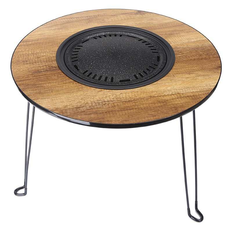 Новый круглый стол для приготовления чая в обжиговой печи многофункциональный открытый портативный стол для барбекю набор