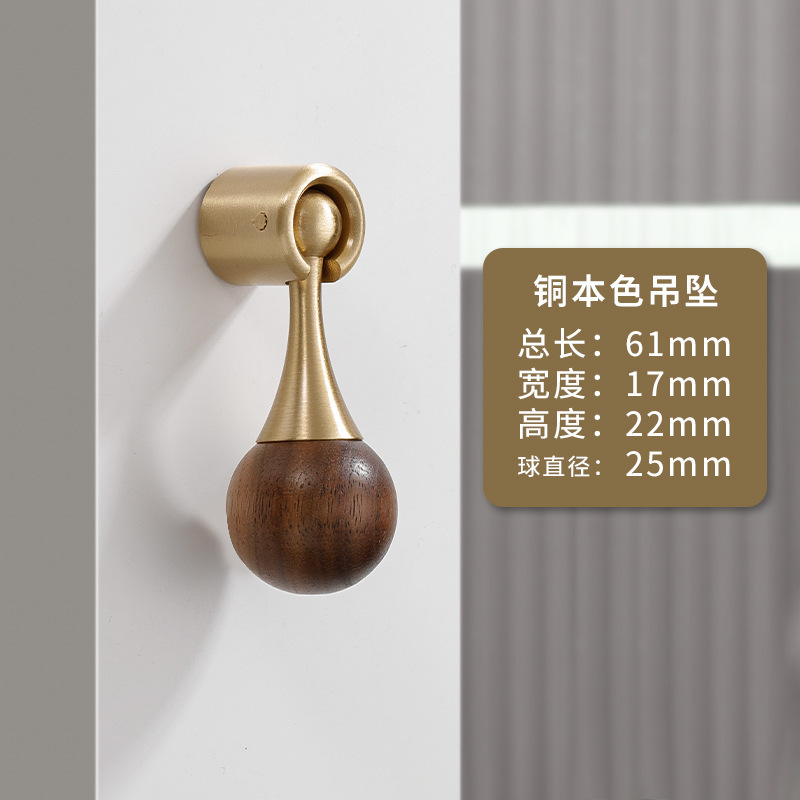 黄铜柜门拉手现代简约新中古风单孔金色橱柜抽屉鞋柜法式衣柜把手|undefined