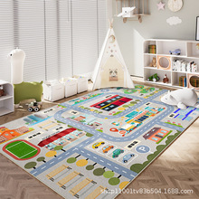 儿童爬爬垫客厅卧室家用儿童地垫防滑耐脏加厚水晶绒地毯现货批发