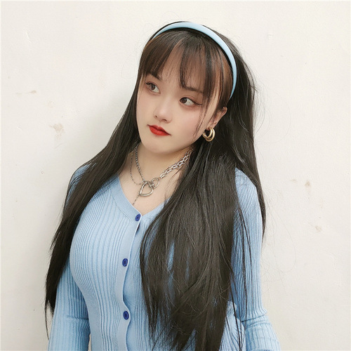 Live broadcast delivery hairband half headband long straight hair female wig all-in-one type II e-commerce supports one-piece drop shipping