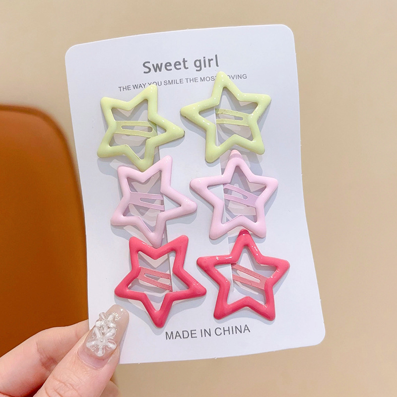 Sweet girl star clip para el cabello 2025 nuevo clip para el cabello de bebés femininos clip para el cabello lateral clip para el cabello de color