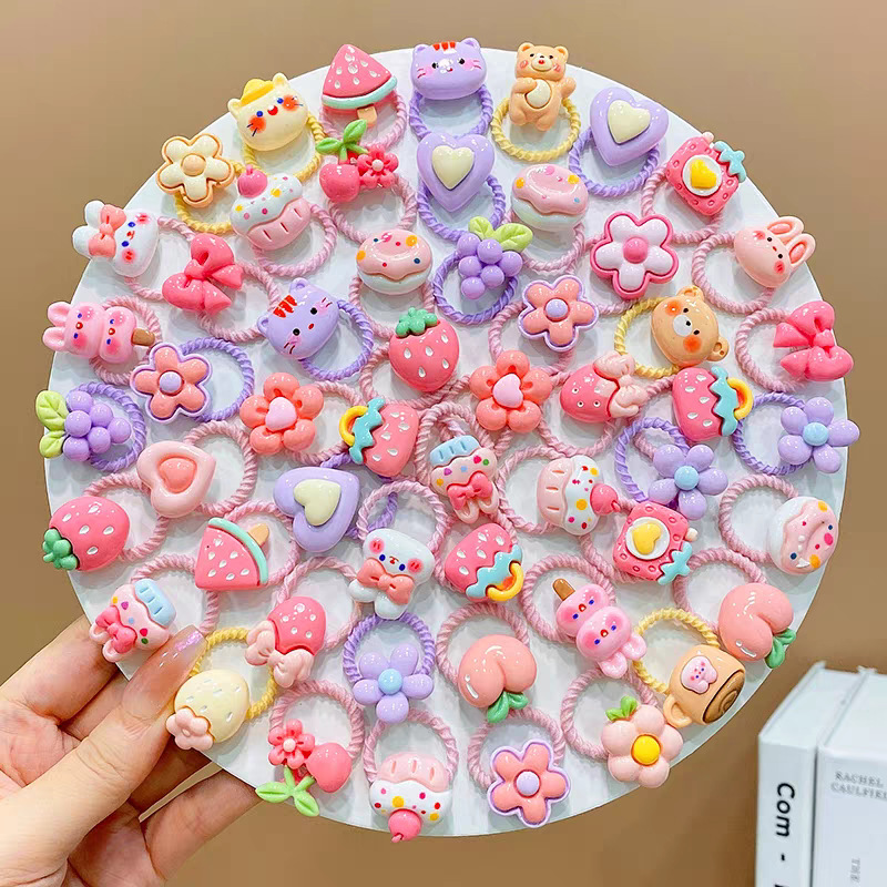 Niños de dibujos animados banda de goma niñas lindas bebés cuerdas de cabello elásticas no lastimas cuerdas de cabello pequeñas adornos para el cabello