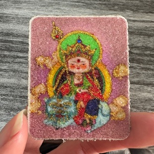 New Intangible Cultural Heritage Handmade Gem Canvas Past and Present Life Guanyin Tibetan King 4*5
