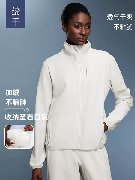New Outdoor Lightweight Waterproof Sports Long-Sleeved Thin Velvet Warm Stand-Up Collar Windproof Casual Jacket for Women Autum D25166