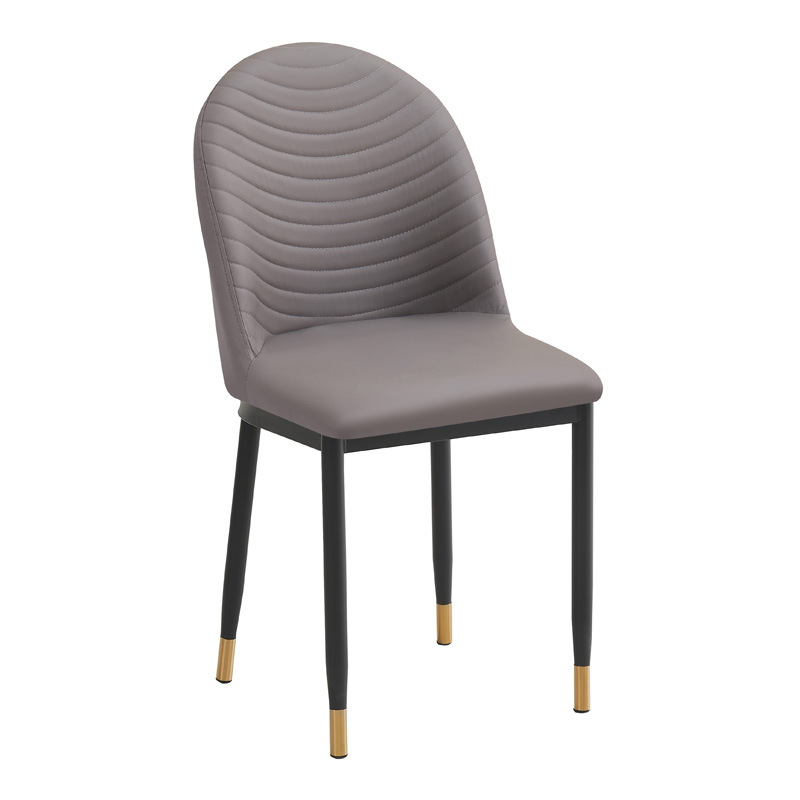 Silla de comedor de lujo ligera silla de mesa de comedor comercial taburetes de cuero de paquete suave silla de respaldo gruesa silla de comedor oruga fuerte