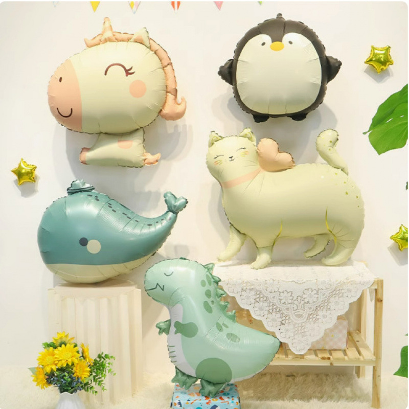 漫画の動物恐竜クマクジラアルミフィルムバルーン赤ちゃん誕生日パーティーショッピングモールイベント装飾シーンレイアウト|undefined
