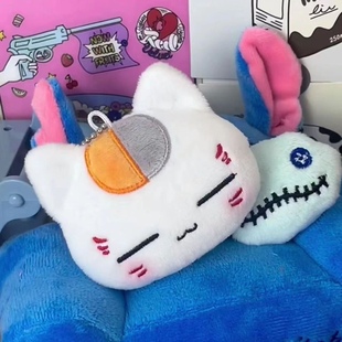 New Scarce in stock Squeaky Xia Mu Friends Cat Peripheral Embroidered Plush Duplush Duplish Bag Bag Pendant Cute