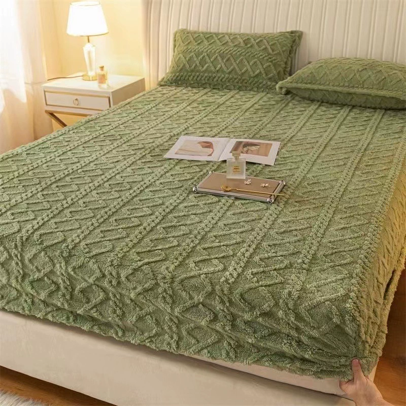 Quilted Velvet Bedspread 3-Piece Set, Non-Slip Mattress Protector, Multiple Sizes & Patterns