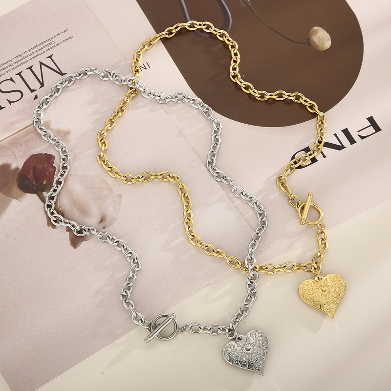 Bracelets, Necklace Classification Fashion Heart Shape Titanium Steel Plating Bracelets Necklace