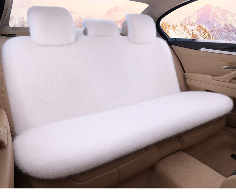 Fur and leather integrated seat cushion, short-pile car seat cover for autumn and winter, fox fur seat cushion, complete set of seat cushions, winter fur cushion