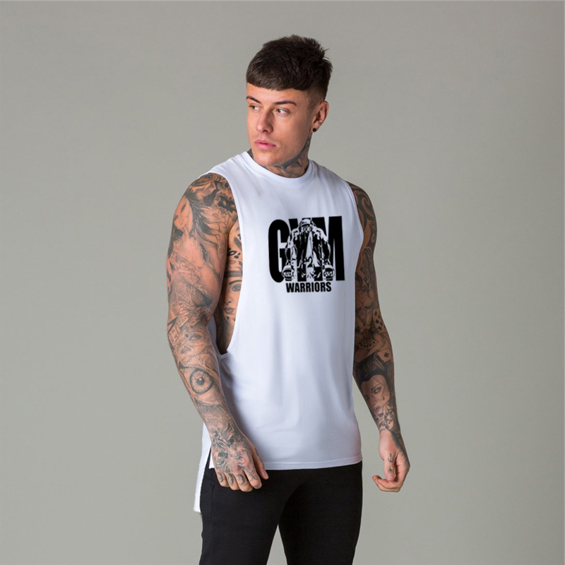 Chaleco deportivo suelta verano moda marca ins algodón fitness chaleco sin mangas camisa de fondo blanco camiseta sin mangas
