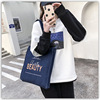 Capacious fashionable denim one-shoulder bag, suitable for import, city style