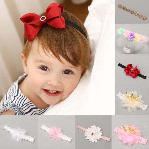 Sweet children's flower lace headband 60109 Bubba same hair accessories Cute baby girl's bow headband