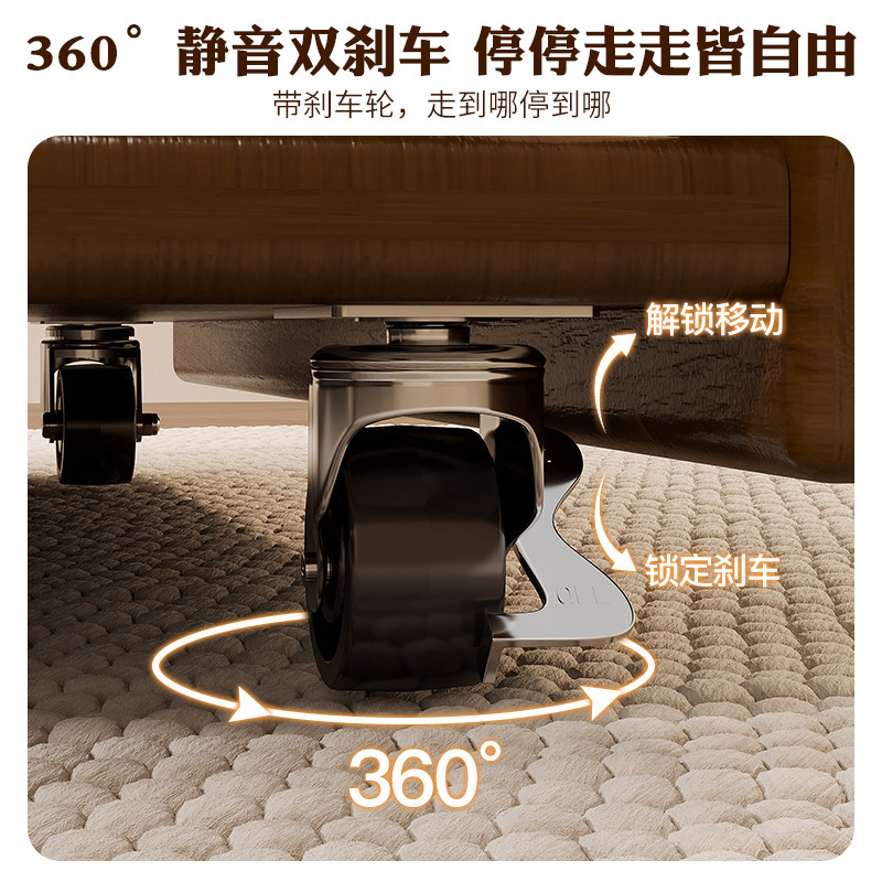 Sofá de madera, carrito pequeño, armario lateral de sofá, almacenamiento lateral, sala de estar, autobús comedor, mesa de centro móvil