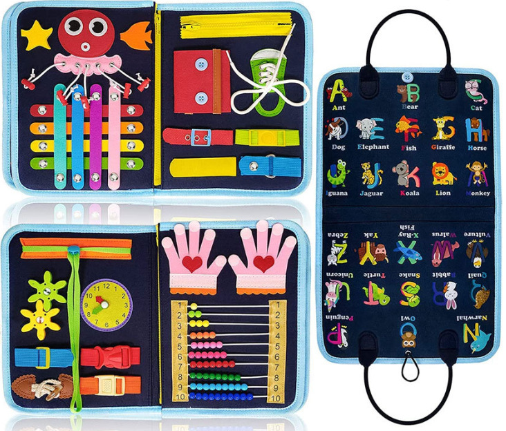 Nuevo cartón de estudio de fieltro transfronterizo de venta caliente para bebés bolsas escolares de fieltro ocupadas para niños