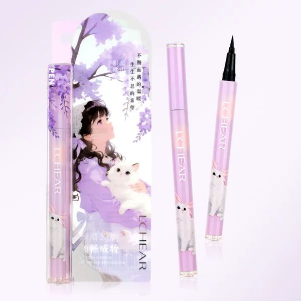 Leiqi Fine-Control Smooth Eyeliner Pen, Waterproof, Sweat-Proof, Non-Smudge-Proof, Beginner-Friendly, Cute Rabbit Design, Long-Lasting Color, New Model