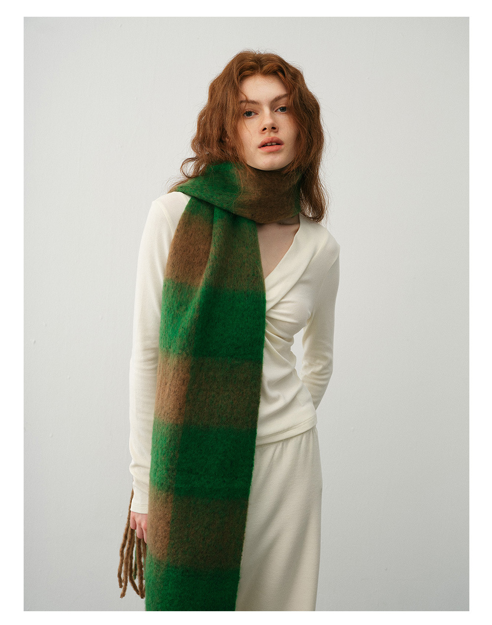 Designer's Nische Erweiterter Fransenschal Schachbrett Schachbrett Kaschmirschal Damen Winterambiente Schal_voghion.com