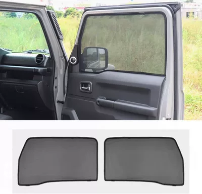 Suitable for 2019-2025 Jimny Jb64Jb74 Sun Protection Mesh Heat Insulation Sunshade Curtain Privacy Curtain (Car curtains) - 2-pieces-of-full-window-front-windows