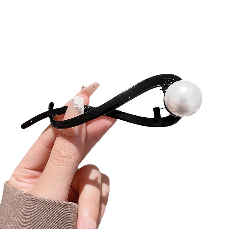 Perla francesa retro cabeza de clip de cabello mujer clip de cabello clip de cabello 2024 nuevo clip de cabello de torsión clip de cabello toque