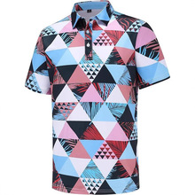 跨境欧美夏季新款3d数码印花男士休闲时尚修身翻领高尔夫Polo衬衫