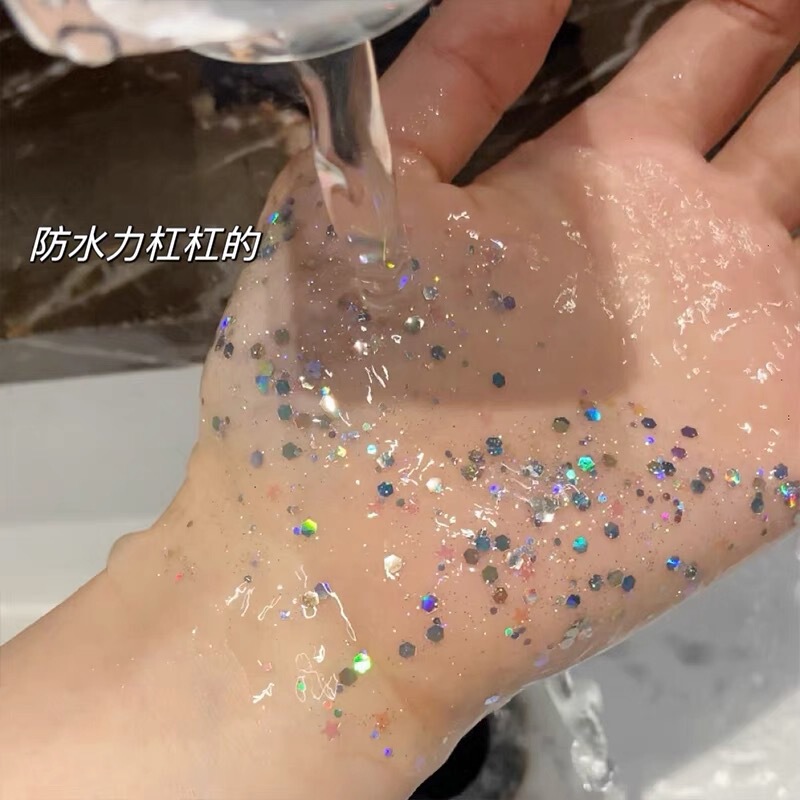 ステージメイクアップスパンコールヘアジェルクリームフォトスタジオメイクアップアーティストラテンダンスヘアグリッターラージスパンコール150グラム大容量|undefined