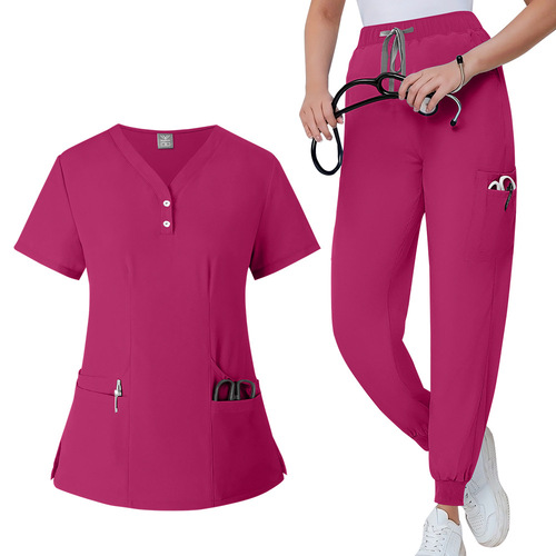 Women's Short Sleeve Operating Room Apron, Short T Surgical Isolation Suit for Nurses and Medical Staff