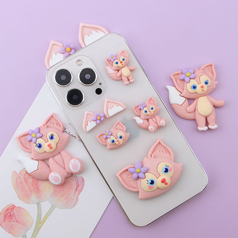 Meow Meow Series Small Purple Flower Ears New DIY Cream Gel Phone Case Resin Accessories Headwear Hairpin Material