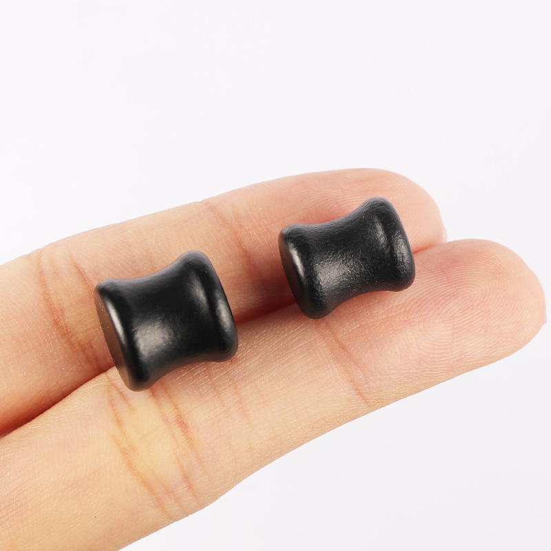 Wooden Waist Drum Ear Expander Black Solid Wood Flat Piercing Ear Gauges detail image 7